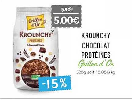 krounchy chocolat protéines grillon d'or