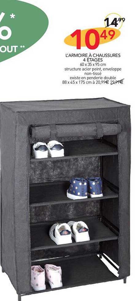 l'armoire à chaussures 4 étages