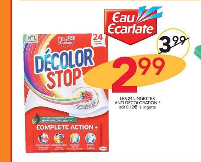 les 24 lingettes anti décoloration décolor stop