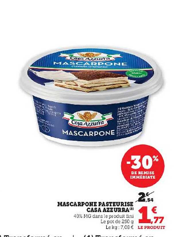 mascarpone pasteurisé casa azzurra