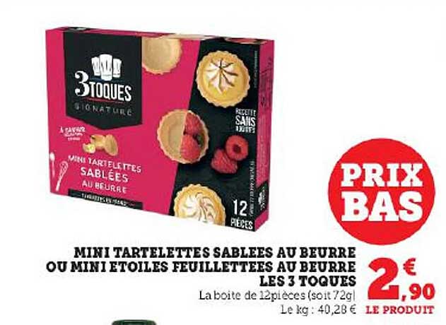mini tartelettes sablées au beurre ou mini étoiles feuilletées au beurre les 3 toques