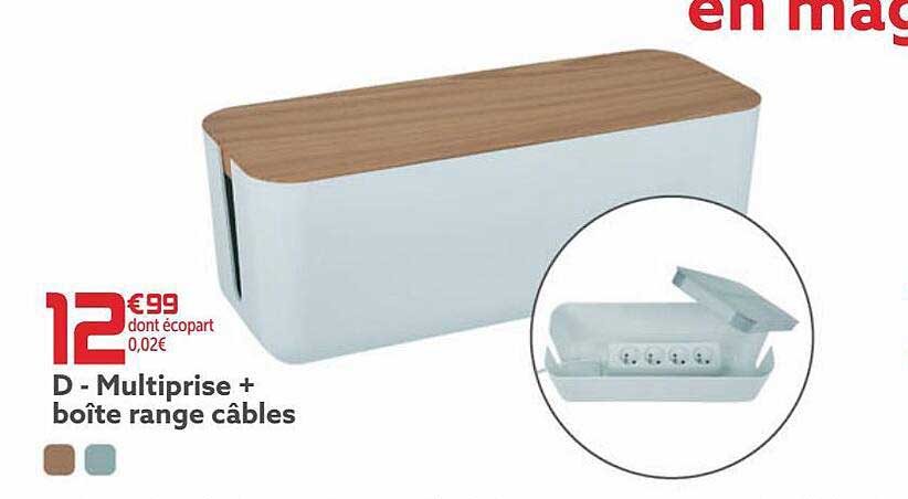 Multiprise + Boîte Range Câbles