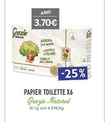 papier toilette x 6 grazie natural