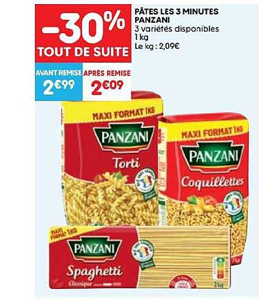 pâtes les 3 minutes panzani