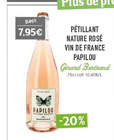 pétillant nature rosé vin de france papilou gérard bertrand
