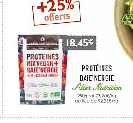 protéines baie'nergie alter nutrition