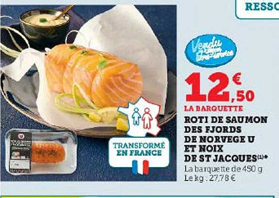 Rôti De Saumon Des Fjords De Norvège U Et Noix De St Jacques