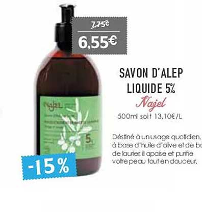 savon d'alep liquide 5% najel