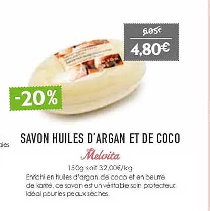 savon huiles d'argan et de coco melvita