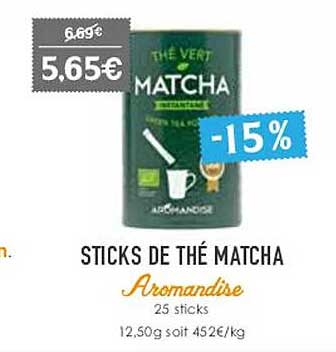 sticks de thé matcha aromandise