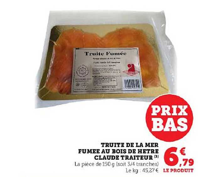 truite de la mer fumée au bois de hêtre claude traiteur