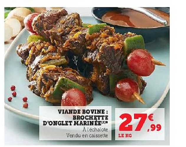 Viande Bovine : Brochette D'onglet Marinée