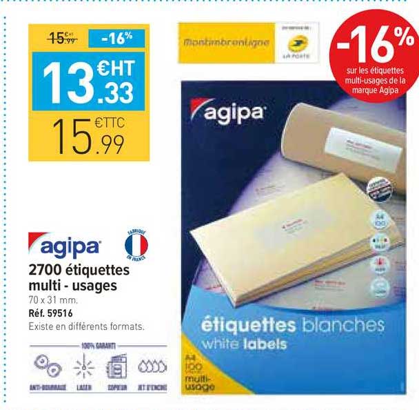 2700 étiquettes multi-usages agipa