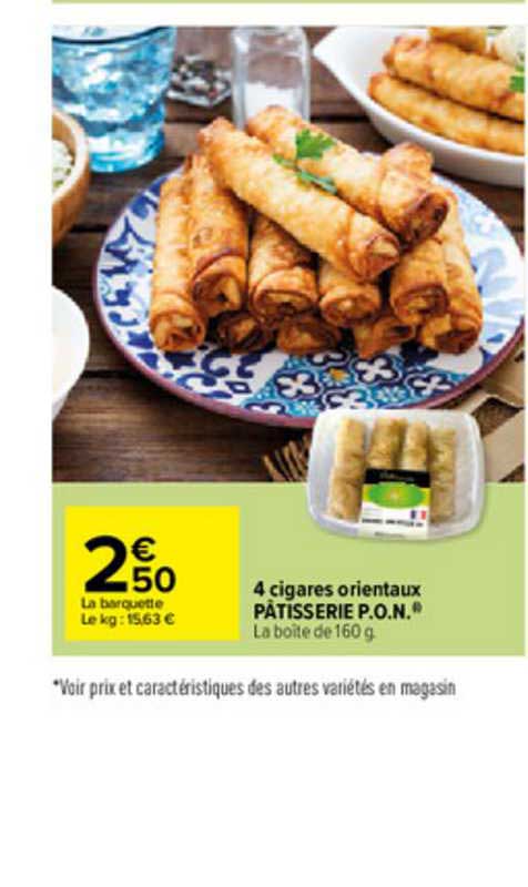 4 cigares orientaux pâtisseries p.o.n.