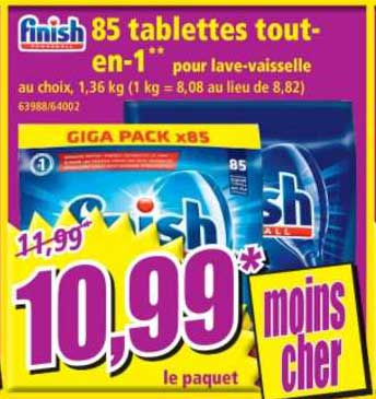 85 tablettes tout-en-1 finish