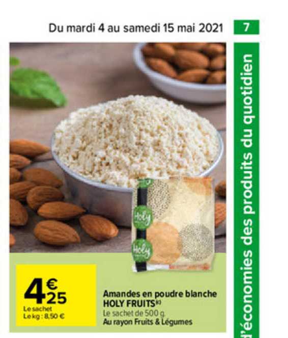 amandes en poudre blanche holy fruits