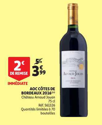 aoc côtes de bordeaux 2016 château arnaud jouan