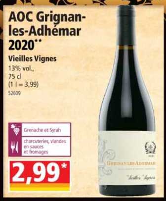 aoc grignan-les-adhémar 2020 vieilles vignes