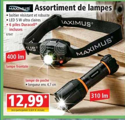 assortiment de lampes maximus