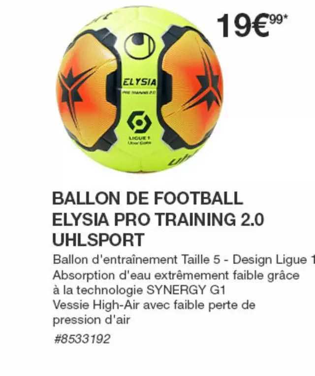 ballon de football elysia por training 2.0 uhlsport
