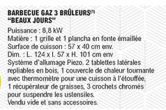 barbecue gaz 3 brûleurs "beaux jours"