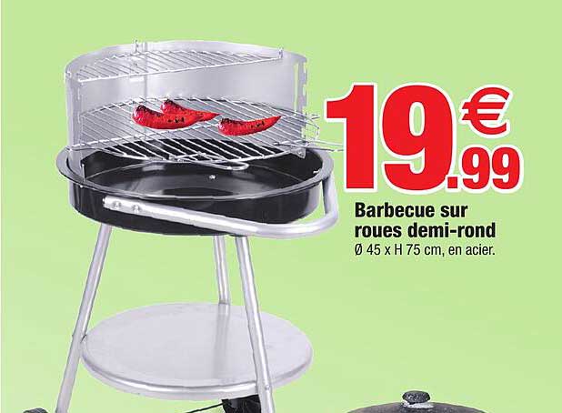 barbecue sur roues demi-rond