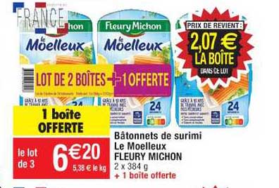 bâtonnets de surimi le moelleux fleury michon