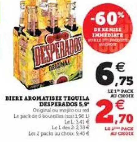 bière aromatisée tequila desperados 5,9°