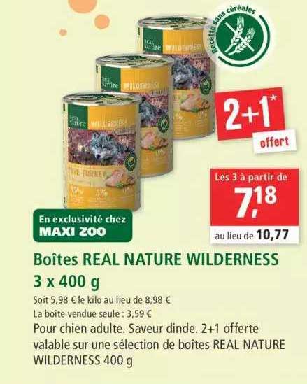 boîtes real nature wilderness 3 x 400 g