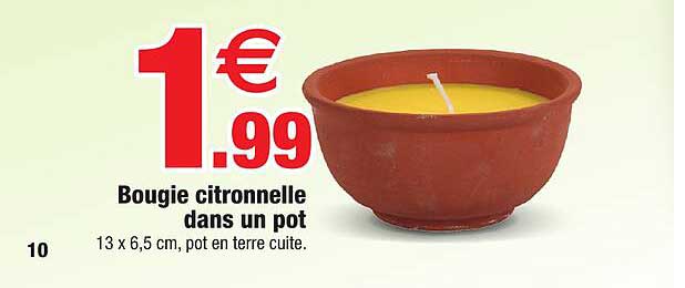 bougie citronnelle dans un pot