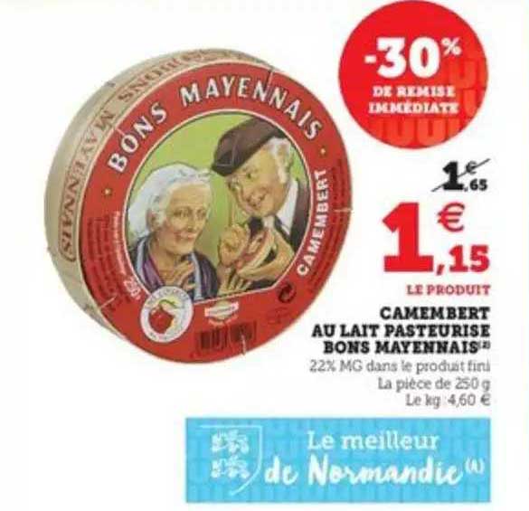 Camembert Au Lait Pasteurise Bons Mayennais