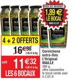 cornichons extra-fins l'original maille