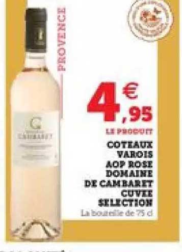 coteaux varois aoop rose domaine de cambaret cuvée selection