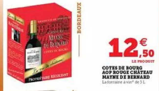 côtes de bourg aop rouge château mayne de bernard