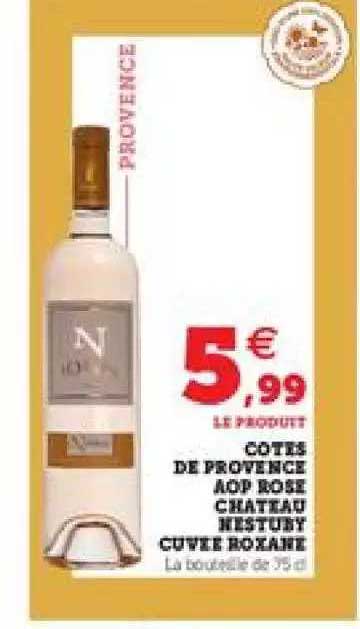 Côtes De Provence Aop Rose Château Nestuby Cuvée Roxane