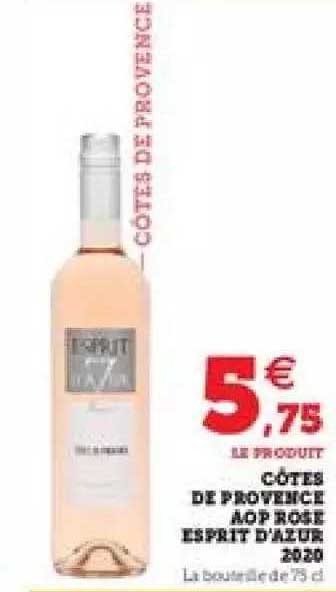 côtes de provence aop rose esprit d'azur 2020