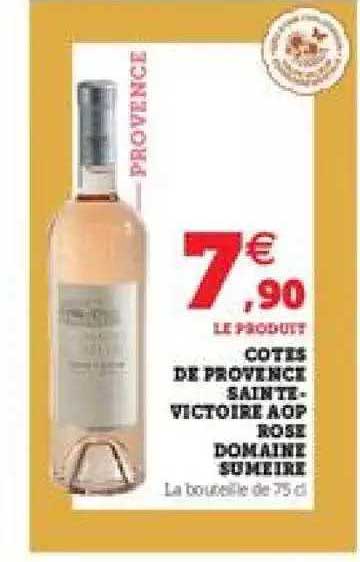côtes de provence sainte-victoire aop rose domaine sumeire