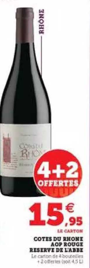 côtes du rhône aop rouge réserve de l'abbe
