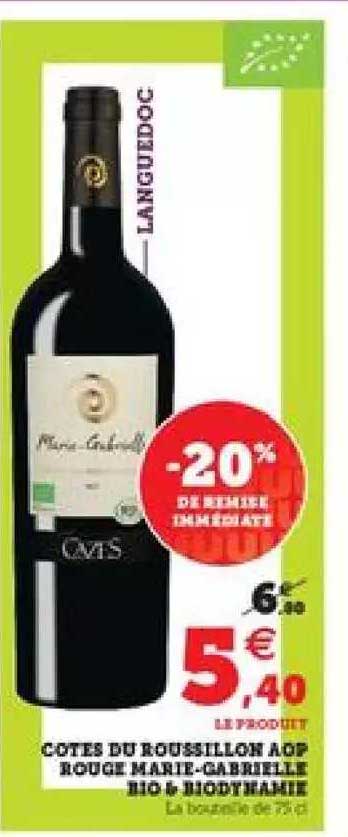 côtes du roussillon aop rouge marie-gabrielle bio & biodynamie