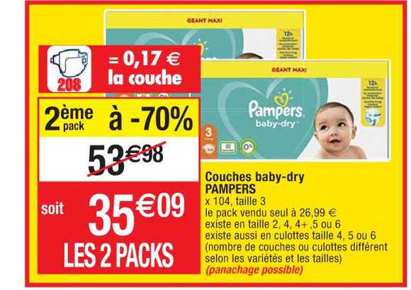 couches baby-dry pampers