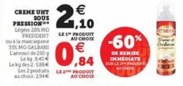 crème uht sous pression