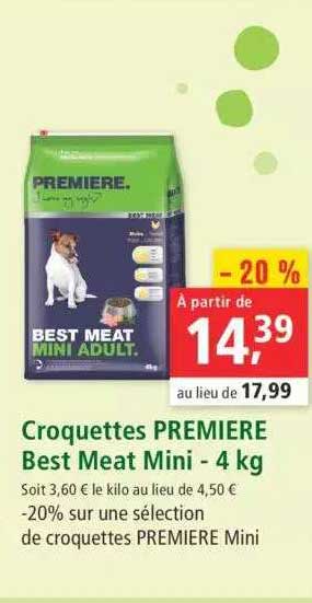 croquettes première best meat mini - 4 kg