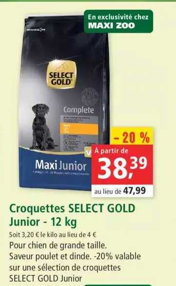Croquettes Select Gold Junior - 12 Kg