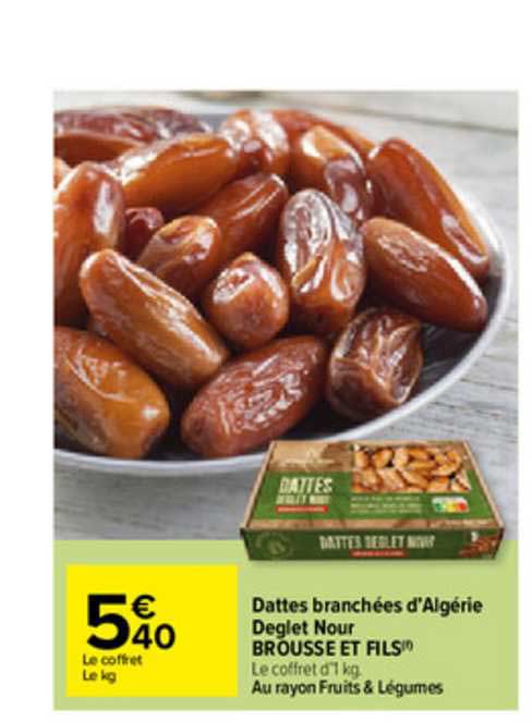 dattes branchées d'algérie deglet nour brousse et fils