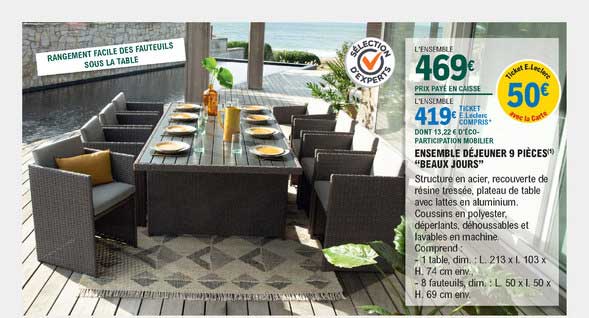 ensemble déjeuner 9 pièces "beaux jours"