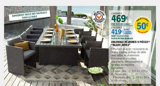 ensemble déjeuner 9 pièces "beaux jours"