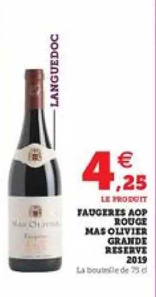 faugères aop rouge mas olivier grande réserve 2019