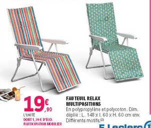 fauteuil relax multipositions