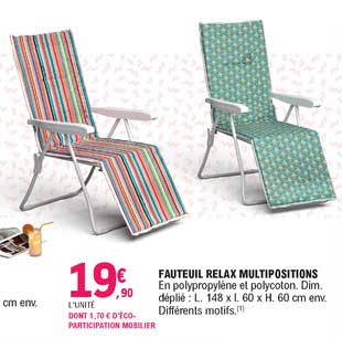 fauteuil relax multipositions