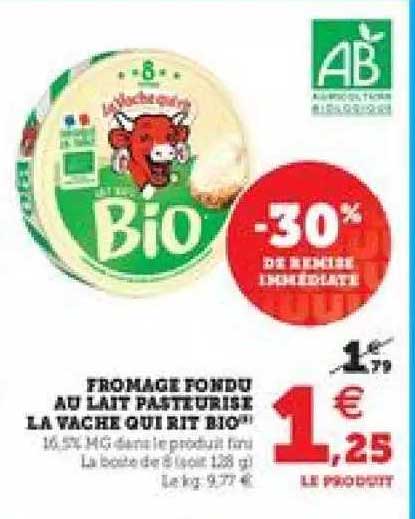 fromage fondu au lait pasteurisé la vache qui rit bio